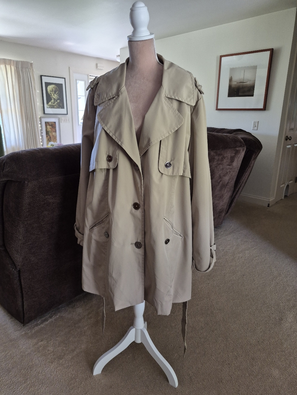 Weather Tamer Beige Trench Coat Rain Coat Womens Size 4X